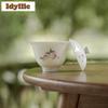 140ml Jade Mud Hand-painted Peach Gaiwan Boutique Tea Tureen Tea Bowl With Lid Kit Tea Maker Cover Bowl Chinese Teaset Ornaments