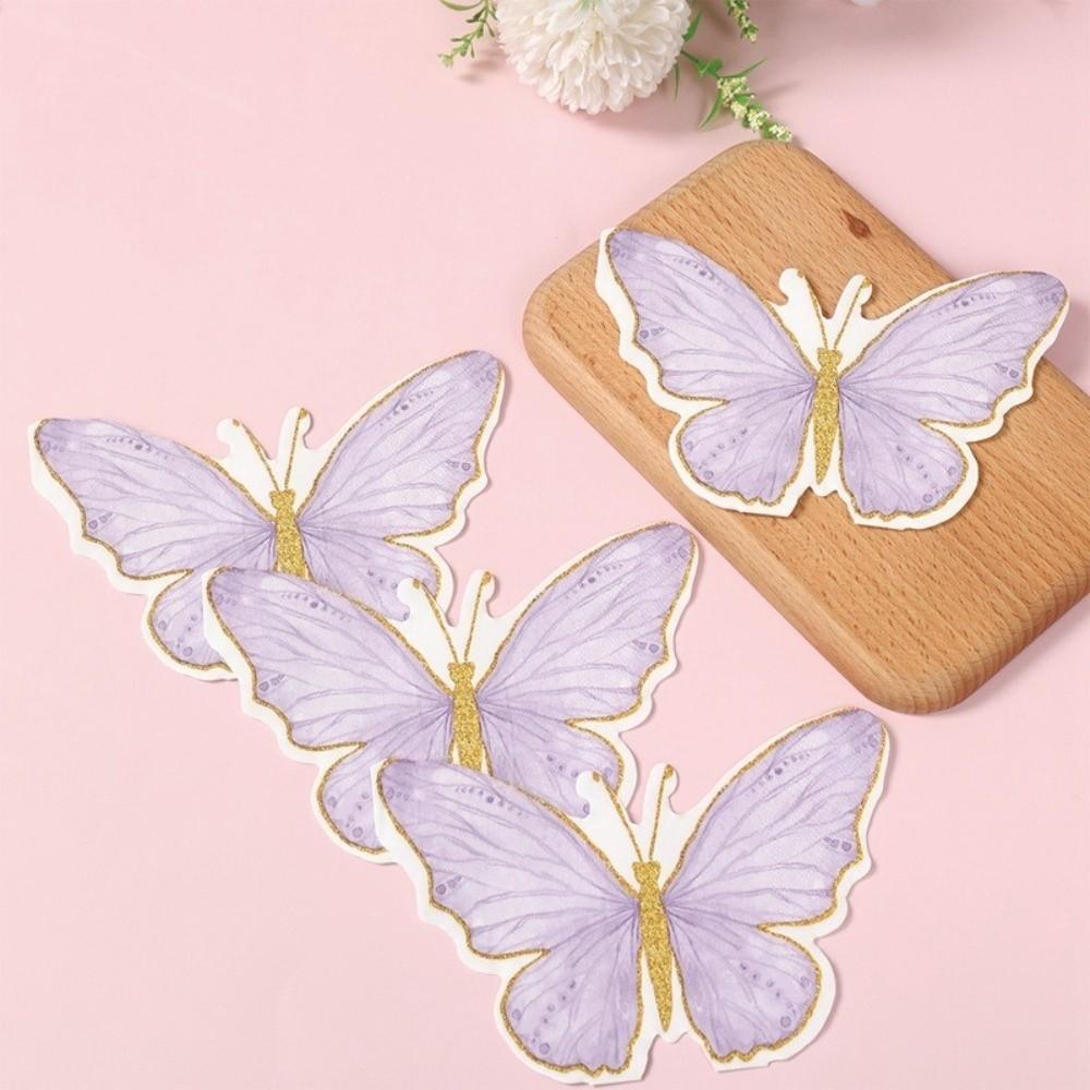 20Pcs Party Napkins Butterfly Paper Napkins Printed Decorative Napkins  Weddings Birthdays