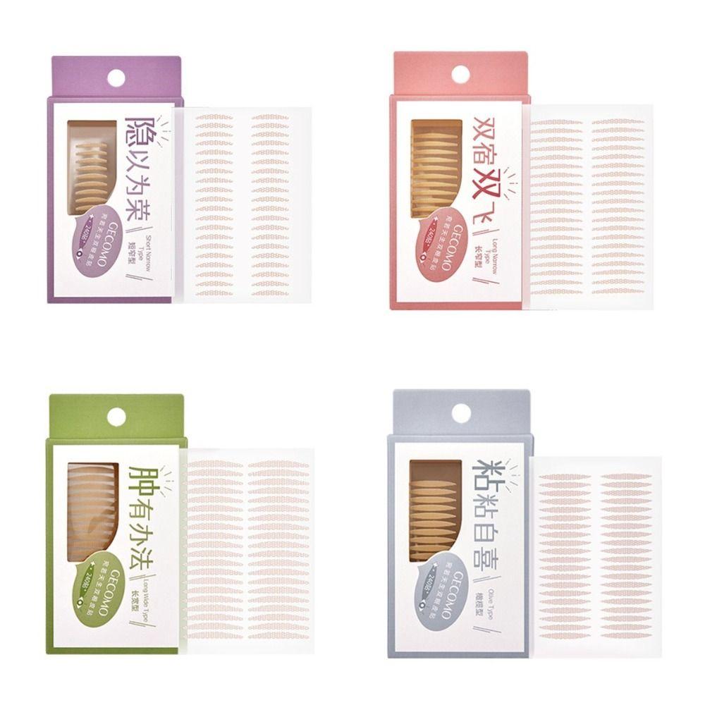 240Pcs Mesh Type Double Eyelid Tape Waterproof Big Eye Invisible Eye Stickers Self-adhesive Eye Lift Strips Swelling Eyelid