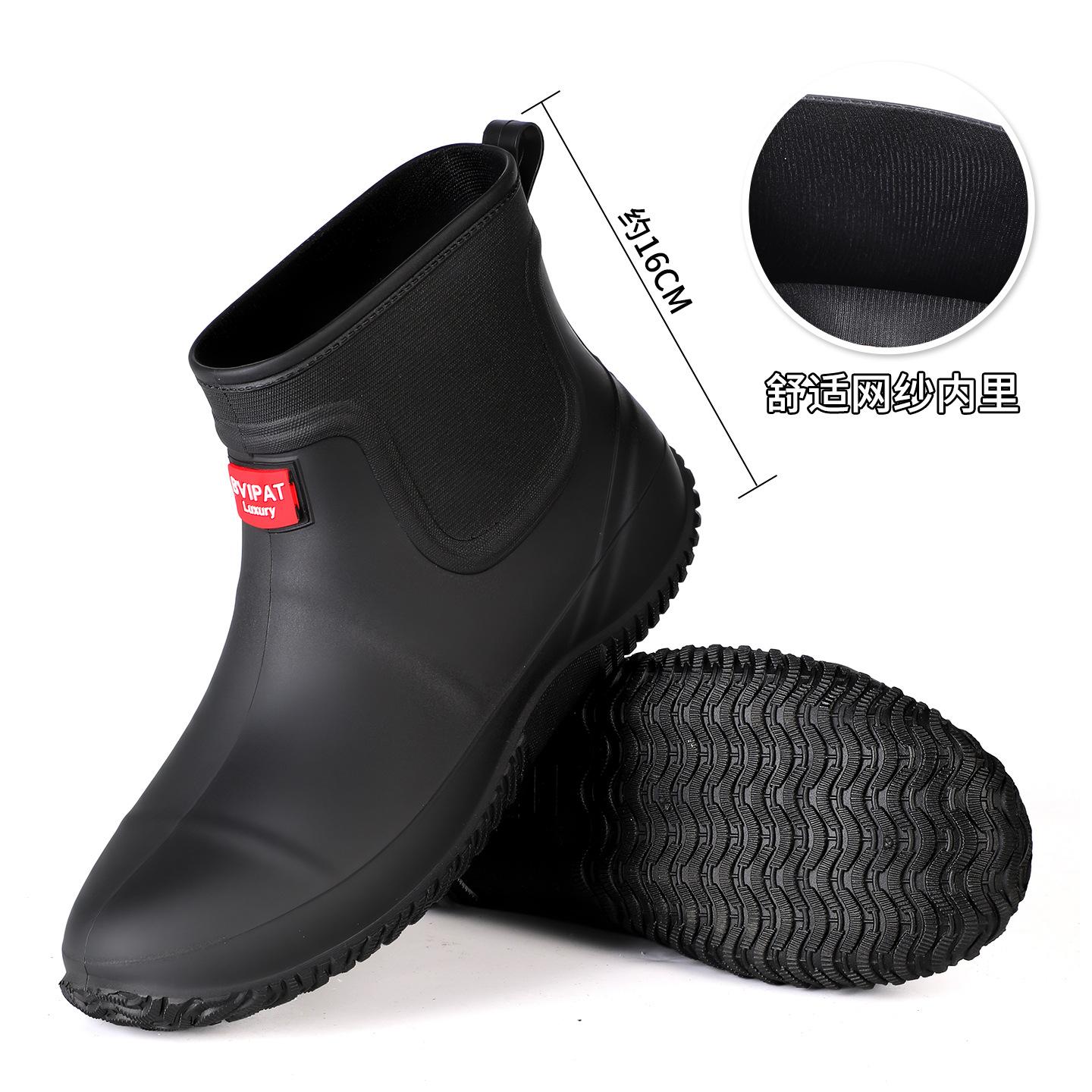 

Thickened and velvet fashion rain shoes women s short thermal rain boots water shoes low-top water boots anti-skid car wash shoes 35