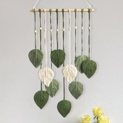 Wedding Decoration Cotton Boho Wall Decor Macrame Yarn Woven Wall Art Leaf Tapestry Aesthetic Handmade Wall Hanging Pendant Gift