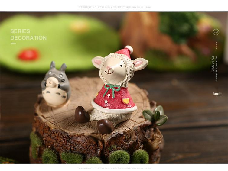 Handbemalte Harz Santa Claus Zakka Ornament für Desktop Mikro-Landschaft Dekoration