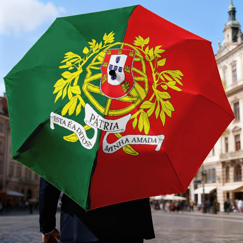 Portuguese Coat Of Arms Automatic Folding Umbrella - 8-Rib Travel Umbrella with Auto Open/Close & Portable Gifts for holidays or birthdays