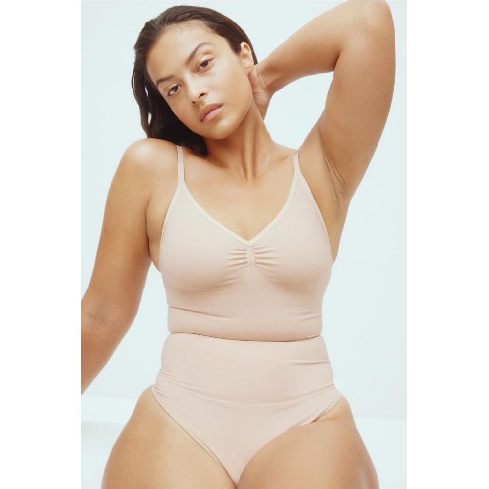 

HM Эластичное и моделирующее боди-стринги Светло-бежевого цвета