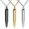 Veteran Commemorative Titanium Steel Bullet Head Necklace with Essential Oil Bottle