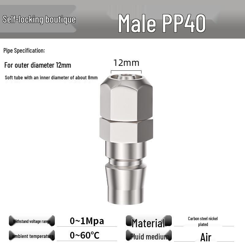 C-type Self-locking Pneumatic Quick Connector - Air Hose & Air Gun Male/Female Quick Connect Plug Accessories