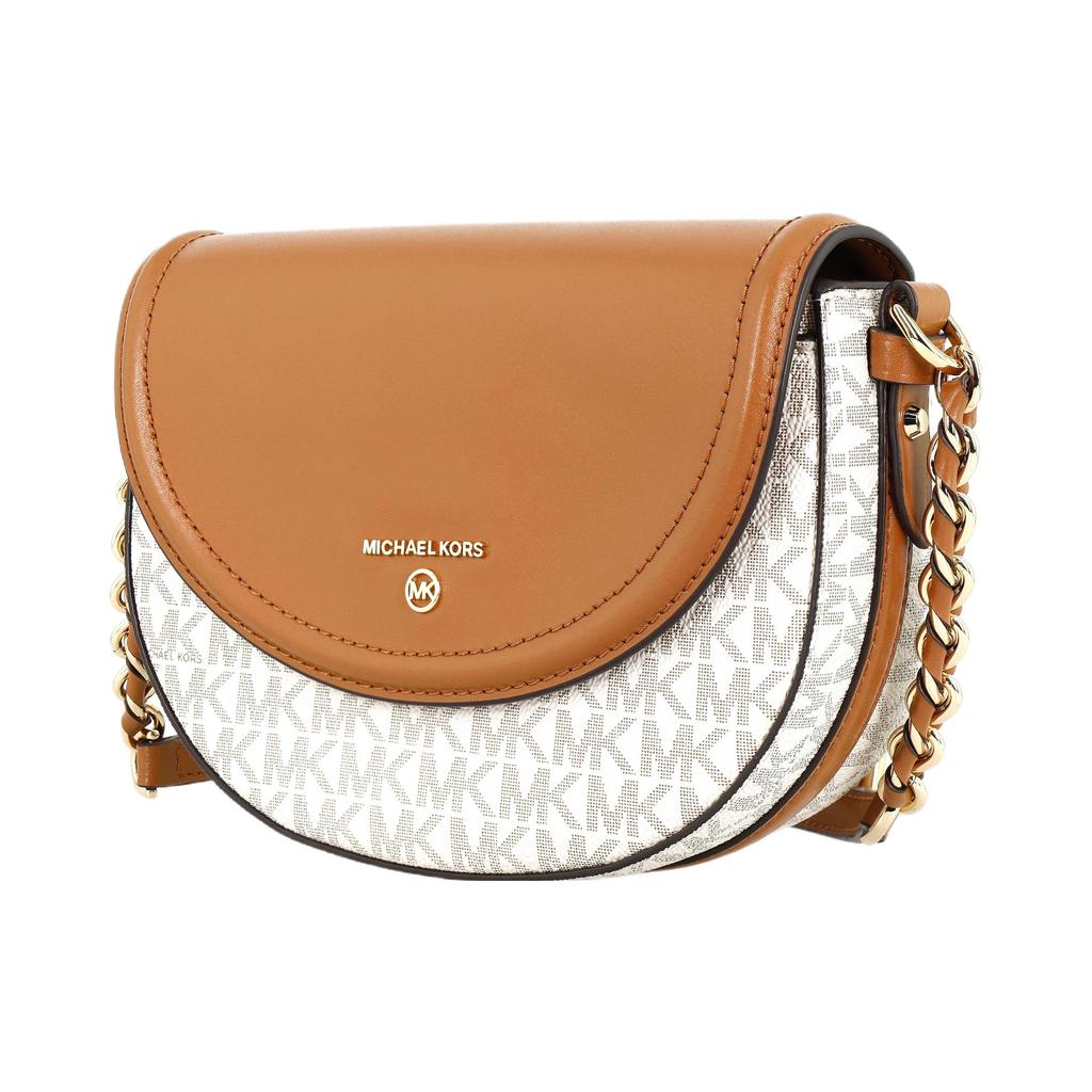 Michael Kors Mk Jet Set Charm Classic Monogram Chain Logo Shoulder Crossbody Bag Medium Women Bags Vanilla-White Acorn-Brown 32T0GT9C6B-149