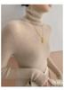 Damen nahtloser Kaschmir-Rollkragenpullover – Figurbetonter Strickpullover für Herbst/Winter