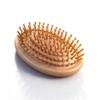 Bamboo Scalp Massager Brush for Hair Growth  Mini Round Hairbrush with Natural Bamboo Bristles & No Handle Design | Anti-Static Wooden Pins for Detang