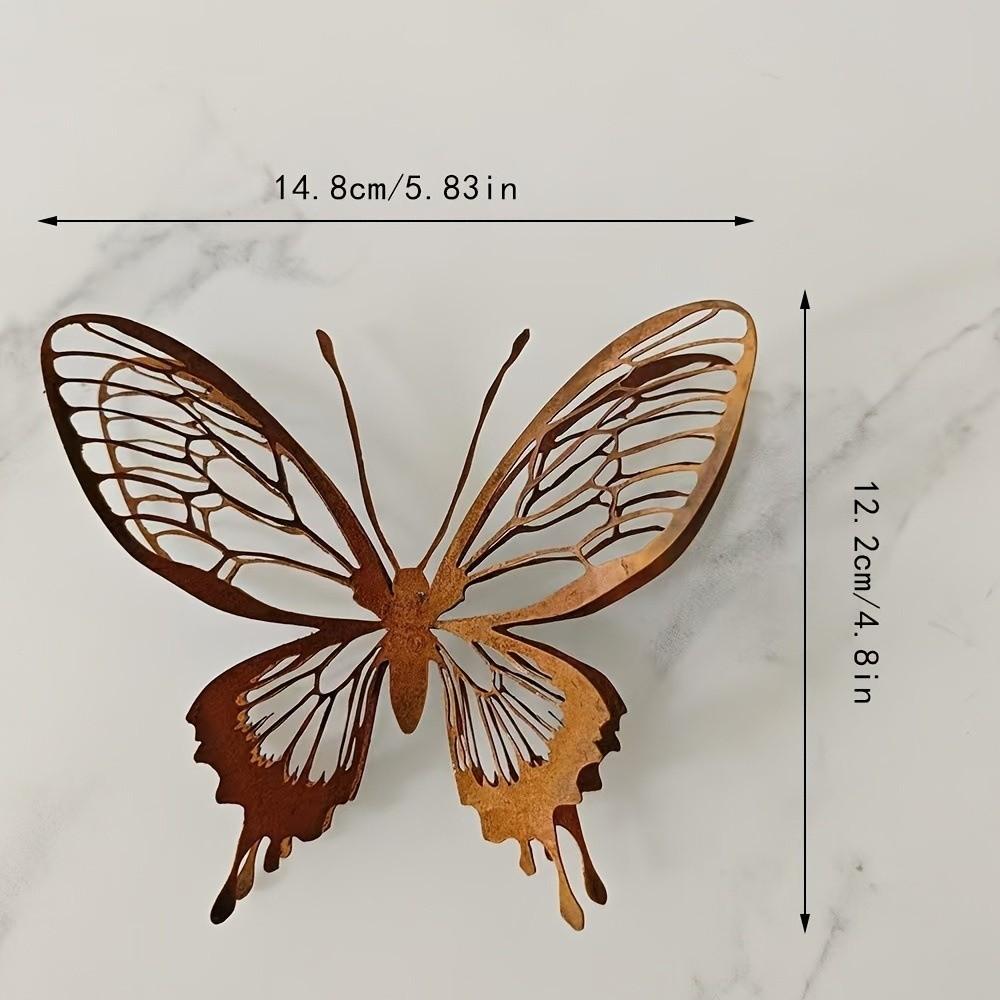 Outdoor Indoor Decor Butterfly Garden Sculpture Open Wings Design Porch Decorating Rust Butterfly Wall Art Metal Butterfly Yard