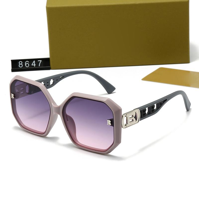 ins new B home European and American retro sunglasses box versatile Internet celebrity polygonal sunglasses