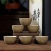6pcs 70ml Kung Fu Little Tea Cup Household Ceramic Tea Cup Chinese Coarse Pottery Tea Bowl Drinking Utensils Teaset Accessories