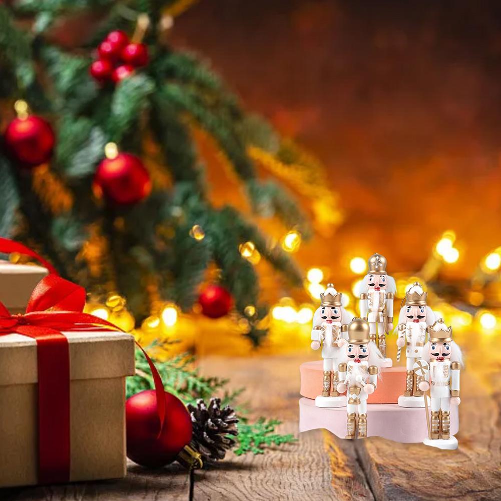

Classic Wooden Nutcracker Ornament Set of 5 Hanging Figures for Christmas Tree and Wall Decor Seasonal Holiday Accent China Mainland