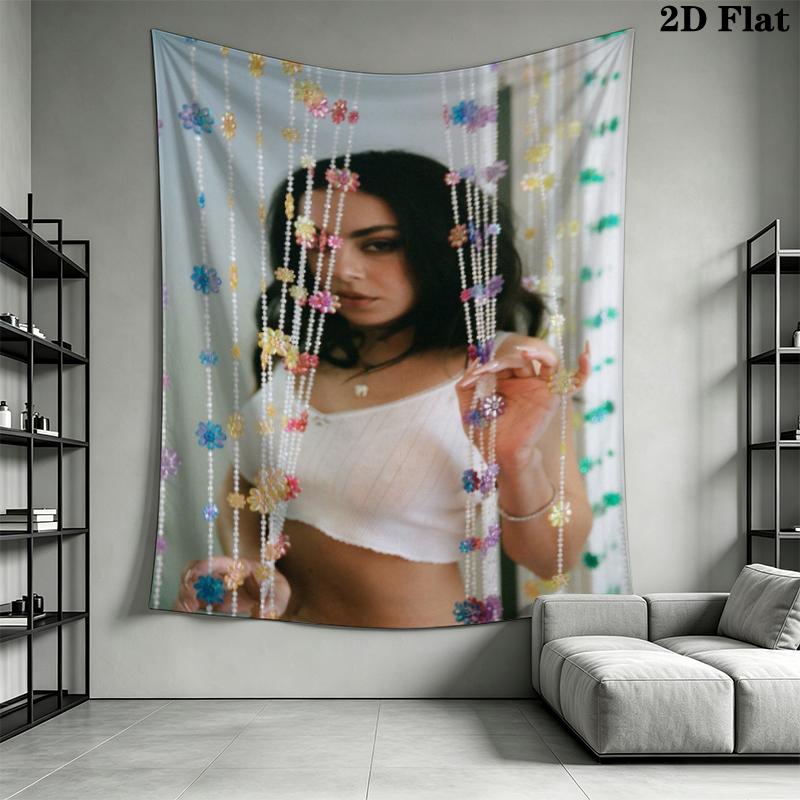 Charli Xcx Wall Tapestry Aesthetic Wall Hanging Printed Fabric Blanket Decorative Tapestries for Bedroom Living Room Home Decor
