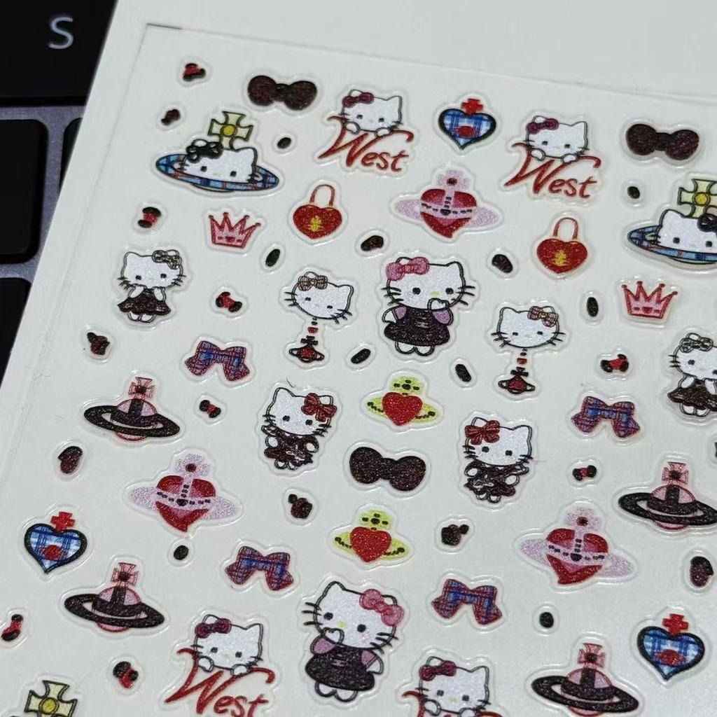 Hello Kitty 3D Nail & Sticker Set - Cute Cartoon Designs for Water Bottles and Cameras