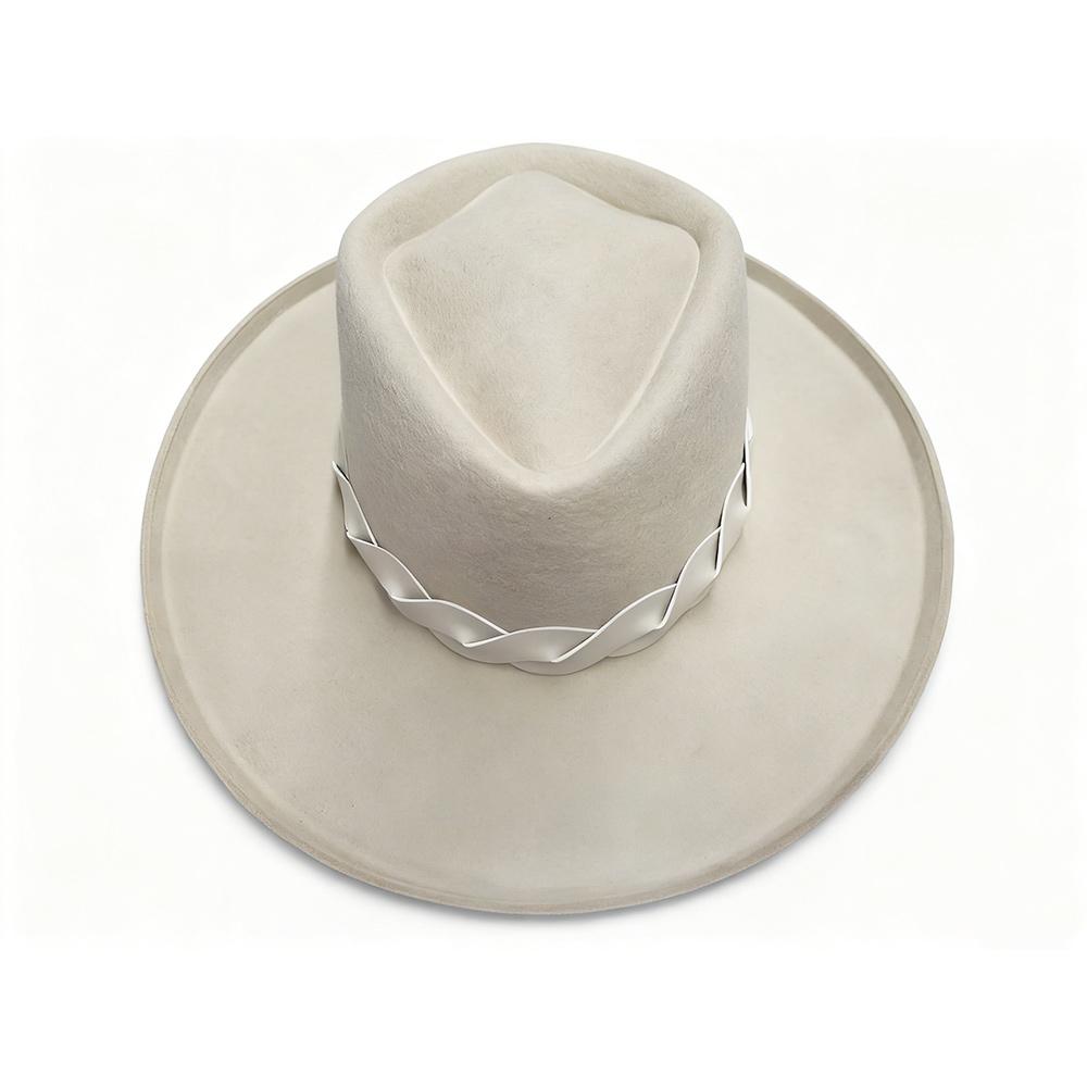 

Star Crown Wool fedora hat burned hat French style Handmade Wide Brim Felt Hat hard WOOL top hat flat soft hat simple sombrero 56-58