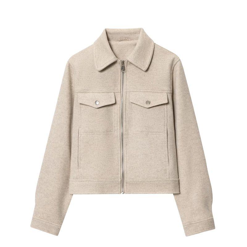 ZA Fall and winter new women's clothing ZR Fashion style Fashion soft zipper pocket decoration jacket Outwear 3046265