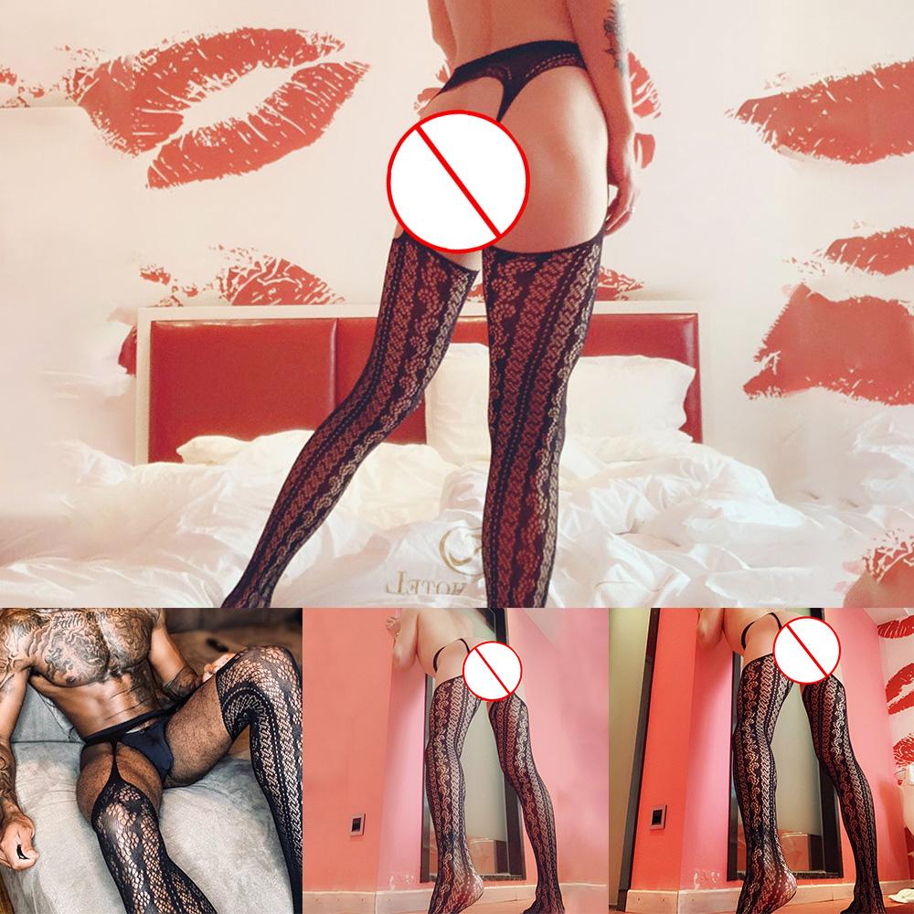 Sexy Mens Pantyhose Bottoms Breathable Fishnet Garters