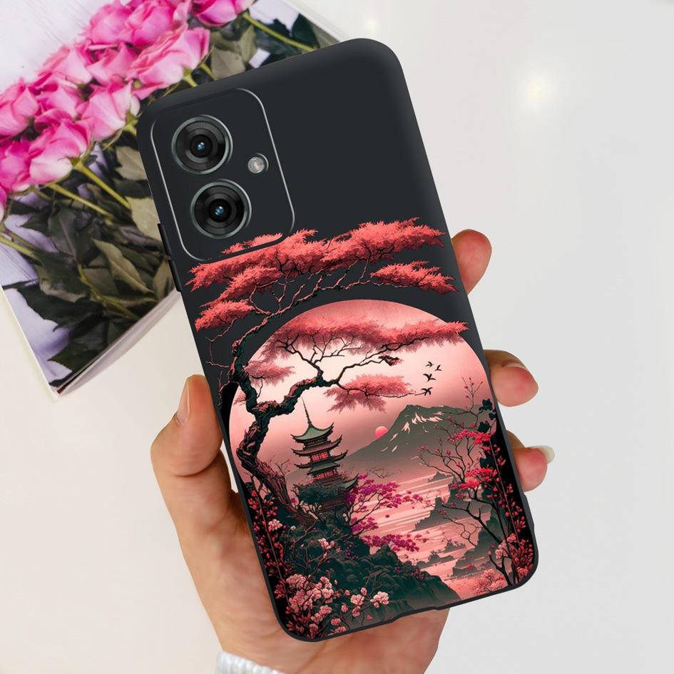 Für Motorola Moto G55 5G Hülle Niedliche Cartoon Katze Tiere Weiches Silikon Stoßfeste TPU Rückseite Handyhülle Für MotoG55 G 55 Funda