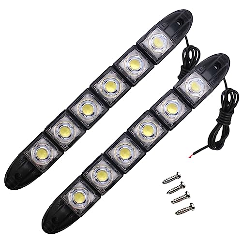 TIGRE BLANC Flexible LED Daytime Running Light Universal Bendable Fog Lamp Spot Light Waterproof 12V Left and Right 2 Pieces Set 6 Units White