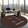 Tupac (16) Round Office Rug Decorative Floor Rug for Office Bedroom Living Room and Home Space