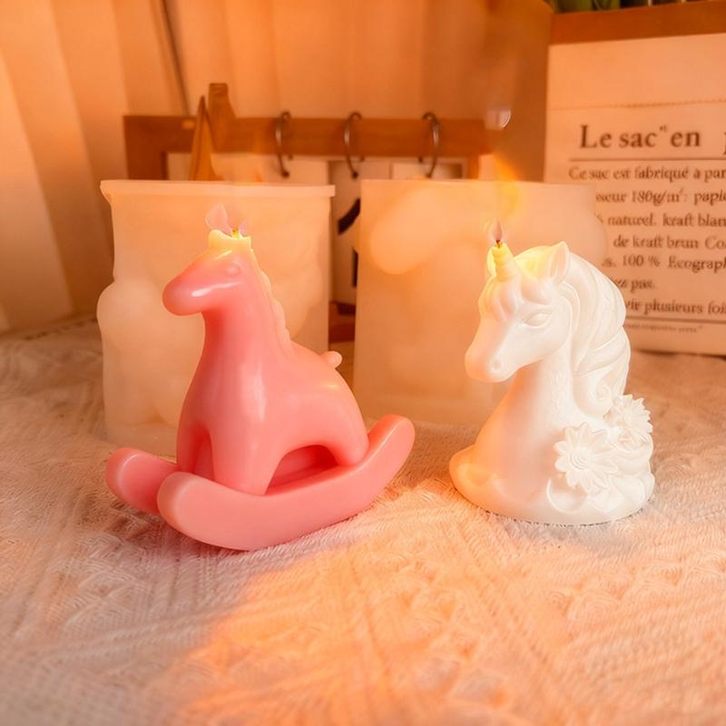 Horse Statue Silicone Candle Molds Food Safe Silicone Temperature Resistant for Resin Casting Candle Chocolate Baking