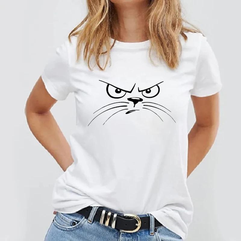 Women T Shirt Simple Design Tops Panda Printed Female Tee T Shirts Casual Basic Summer White Tshirt Kawaii Lady Tshirts 2021