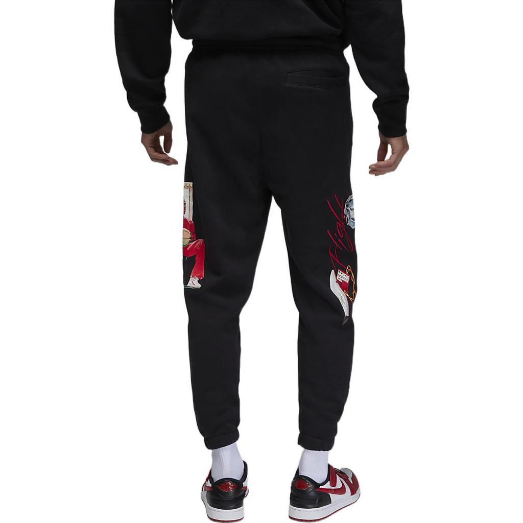 Jordan Jacob Rochester Artist Series Cartoon Print Fleece Joggers with Drawstring Men Bottoms Black DV1602-010