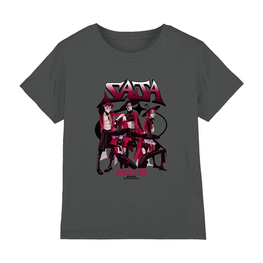 

Kpop Demon Hunters Saja Boys Demon Group Kids T-shirt 5-8 Years, Charcoal 150