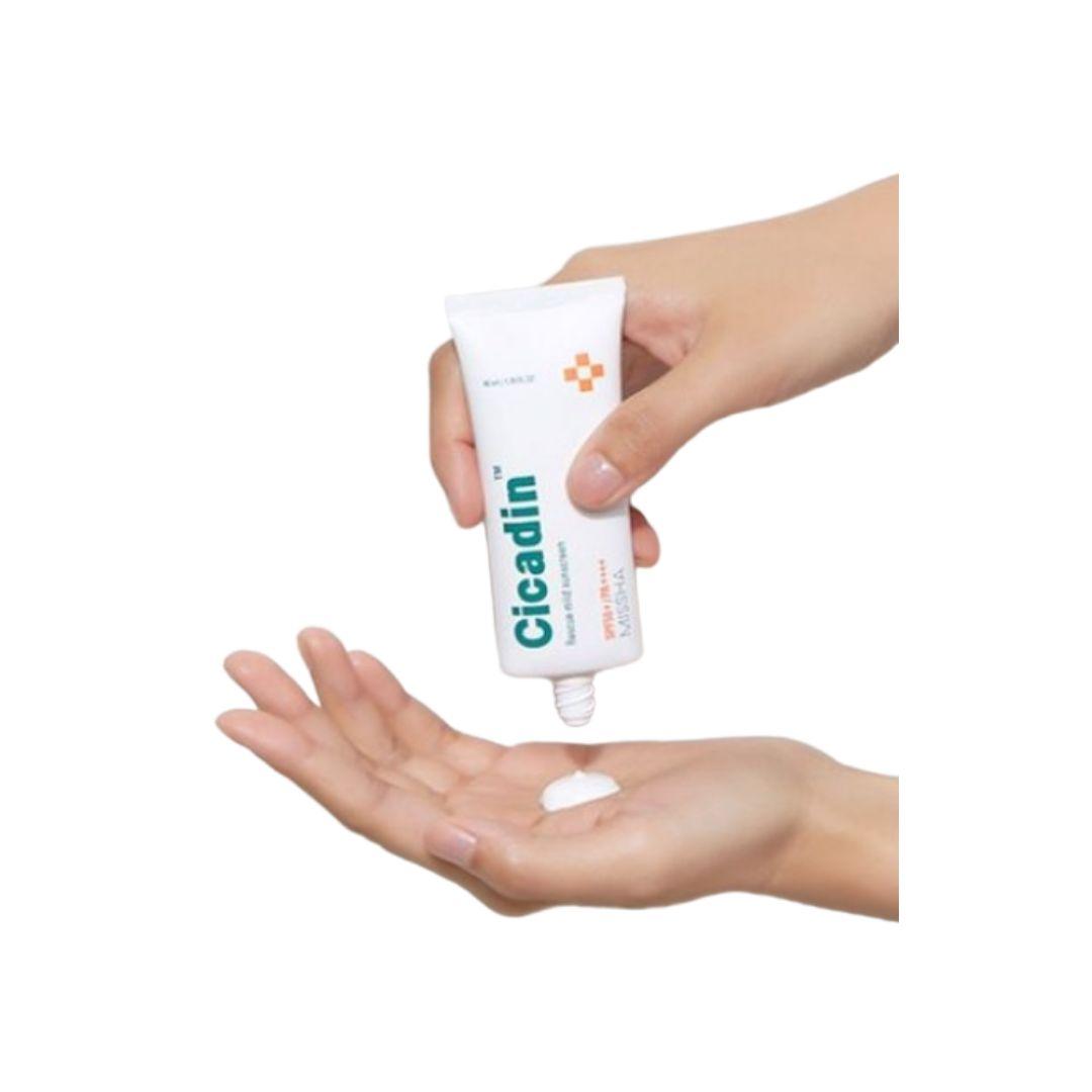 MISSHA CicaDin Rescue Mild Sun Cream SPF50+ PA++++ Soothing & High Protection 40ml