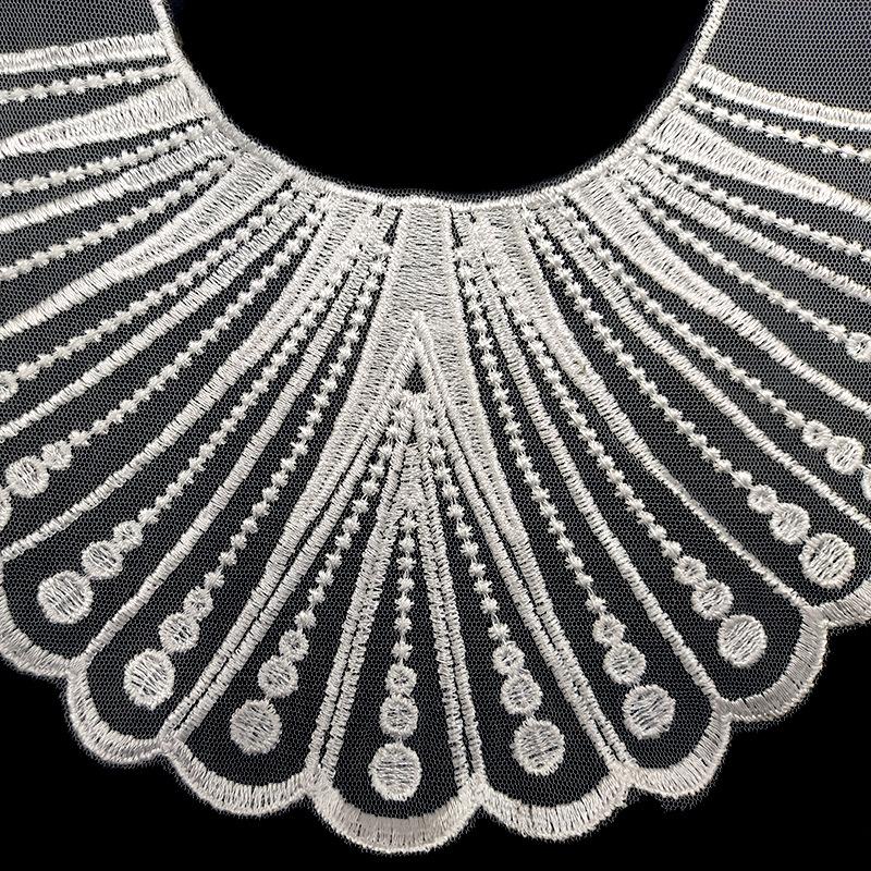 Transparent Mesh Bottom Embroidery Lace Collar Polyester Lace Accessories Front Chest Collar Embroidery Fake Collar Collar Cloth Patch