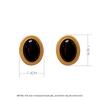 Neue Retro Goldfarbene Metalllinie Schwarze Ovale Steckerohrringe für Damen Fortschrittliches Design Eleganter Schmuck für Junge Mädchen Party