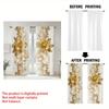 Set Of 2 Elegant Gold Floral Door Curtains Soft Polyester Bedroom Living Room Office Seasonal Use Curtain Light Filtering For Sitting Made