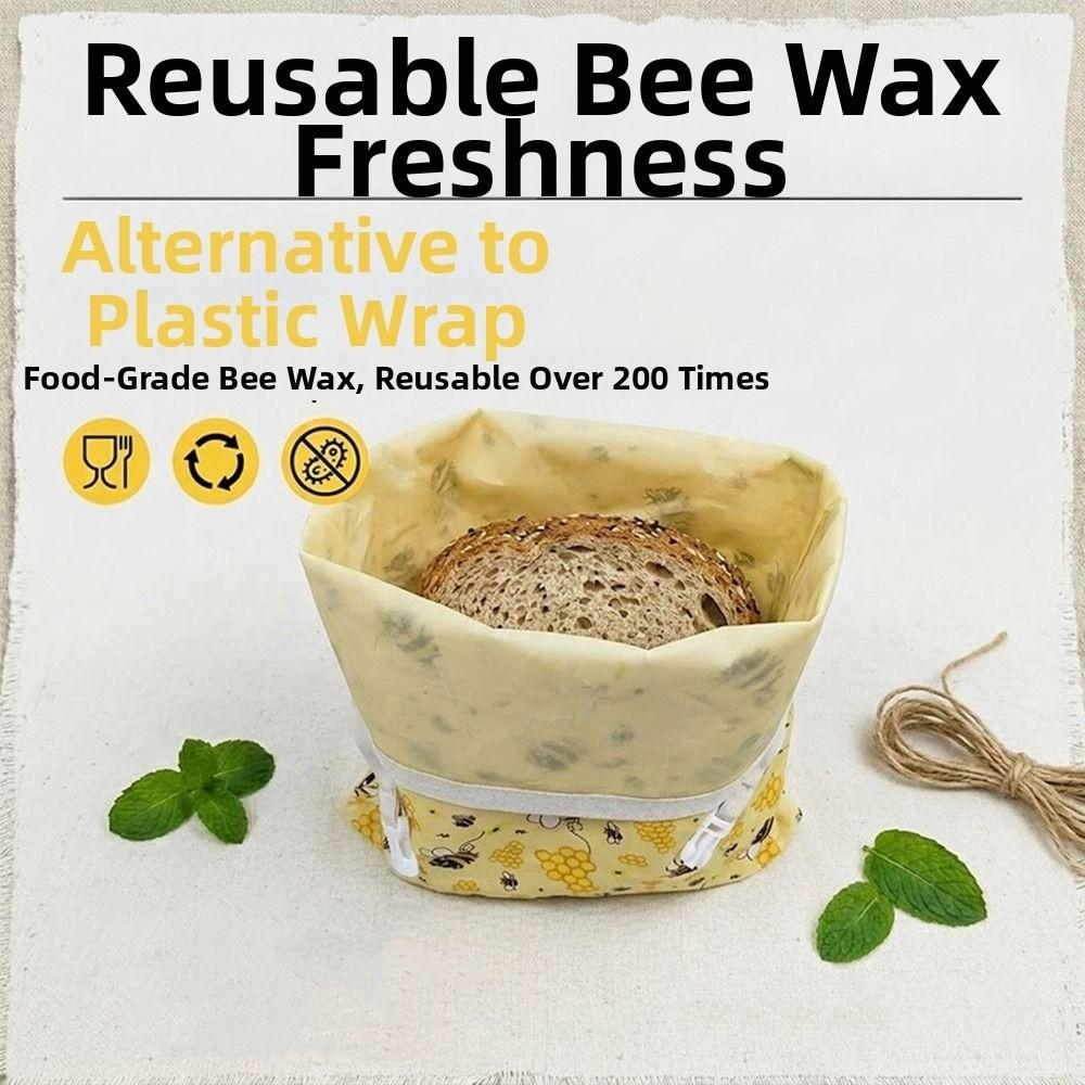 Reusable Beeswax Bread Bags Organic Linen Lock Closure Sourdough Bread Bags Beeswax Coated Freshness Preservation