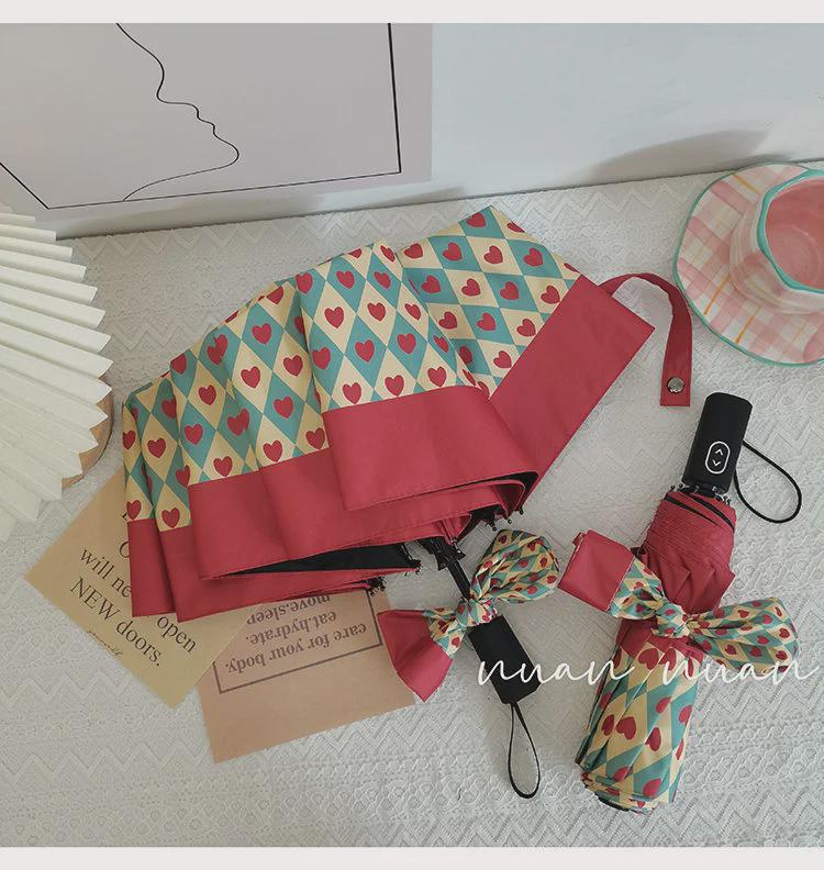 Parapluie rétro automatique haut de gamme pour le soleil et la pluie – Protection UV de haute qualité pour femmes