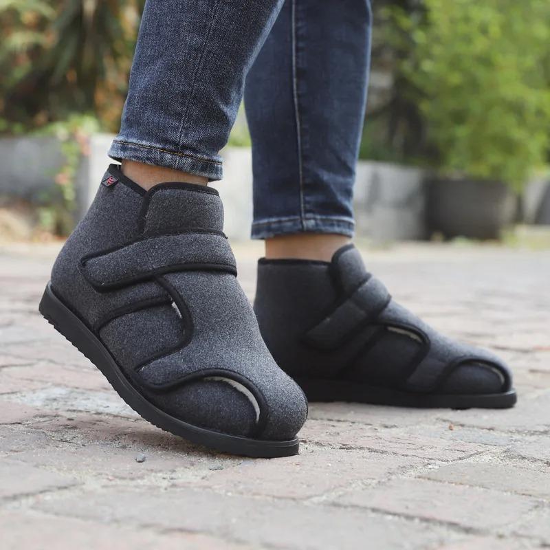 Breite Wollschuhe für geschwollene Füße, Hallux Valgus, breite Füße, ältere Menschen, Diabetiker, groß