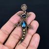 Labradorite Pendant, Handmade Gemstone 999 Copper Wire Wrapped Pendant Antique Jewelry, For Gift Silver Jewelry