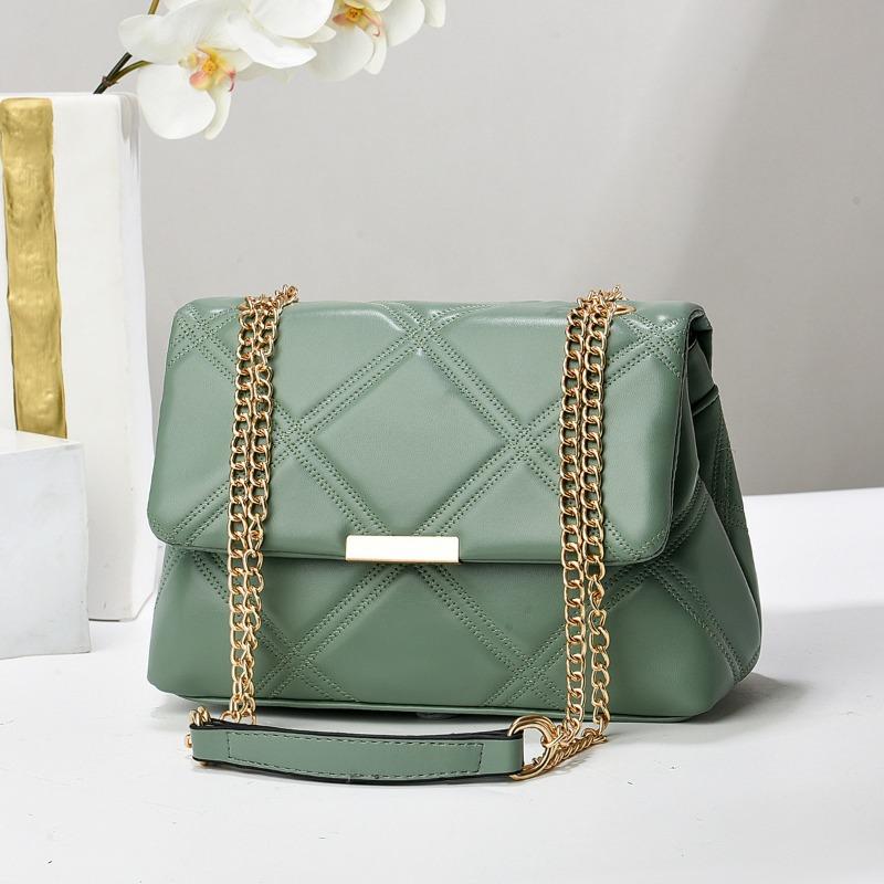 New Women's Bag Women's Quality Single Shoulder Crossbody Underarm Bag Candy Color Fashion Chain Small Square Bag