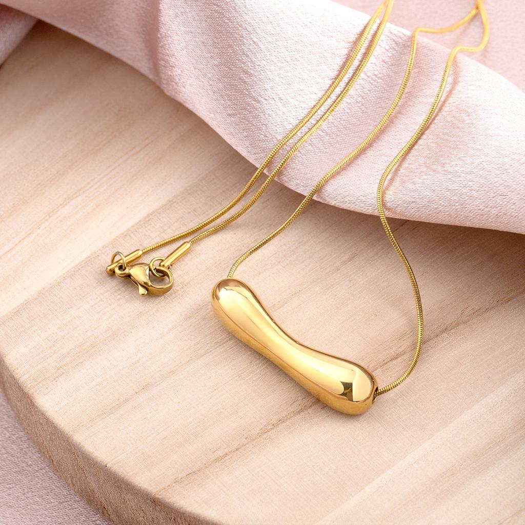 Simple And  Stainless Steel Strip Necklace Fashionable Versatile Bone Joint Pendant Neck Chain Does Not Fade Round Snake Chain