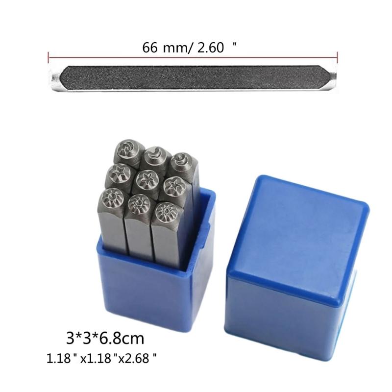 9 Stück Lederstempelwerkzeug 3mm Stahl Mond Stern Sonne Stanzen Lederstempler Prägewerkzeug Für Handwerk Schmuckherstellung