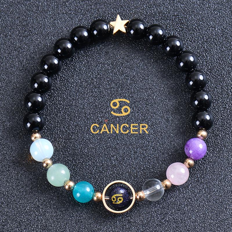 

Twelve Constellations Bracelet: Blue Sandstone & Obsidian Starlet Jewelry