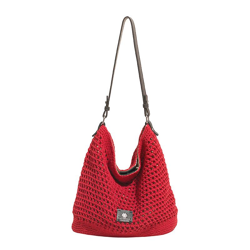 Seaside Vacation Beach Woven Bag Women's New Hollow Knitted Handbag Large Capacity Shoulder Armpit Bag
