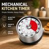 Mechanischer Küchenwecker mit 0-60-Minuten-Zifferblatt, Magnetischer Rücken, Roter Visueller Countdown-Bereich zum Backen, Kochen und für Lernaufgaben