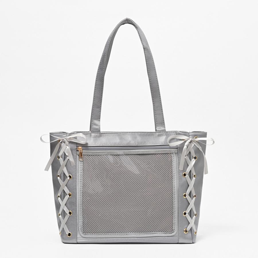 New Original Spicy Girl Cool Ita Bag Large Capacity Transparent Pain Layer Totes Bag Ulzzang JK Shoulder Bag Leather Y2K Handbag