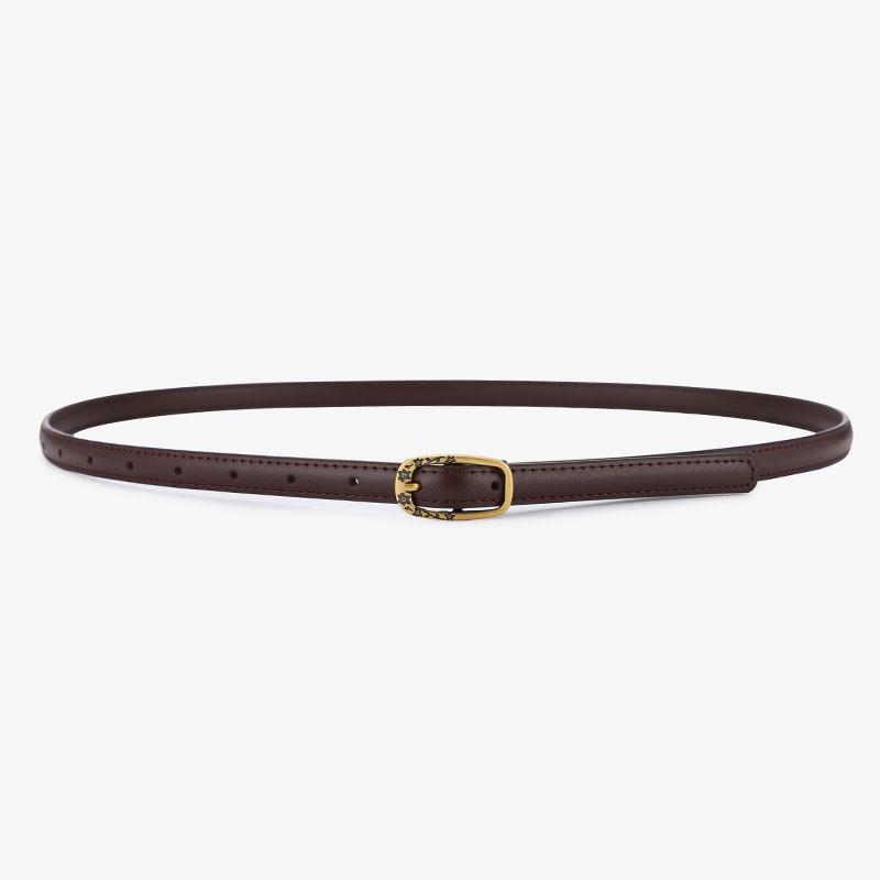 Simple Retro-Style Women's Slim Leather Belt - Fashion Accessory