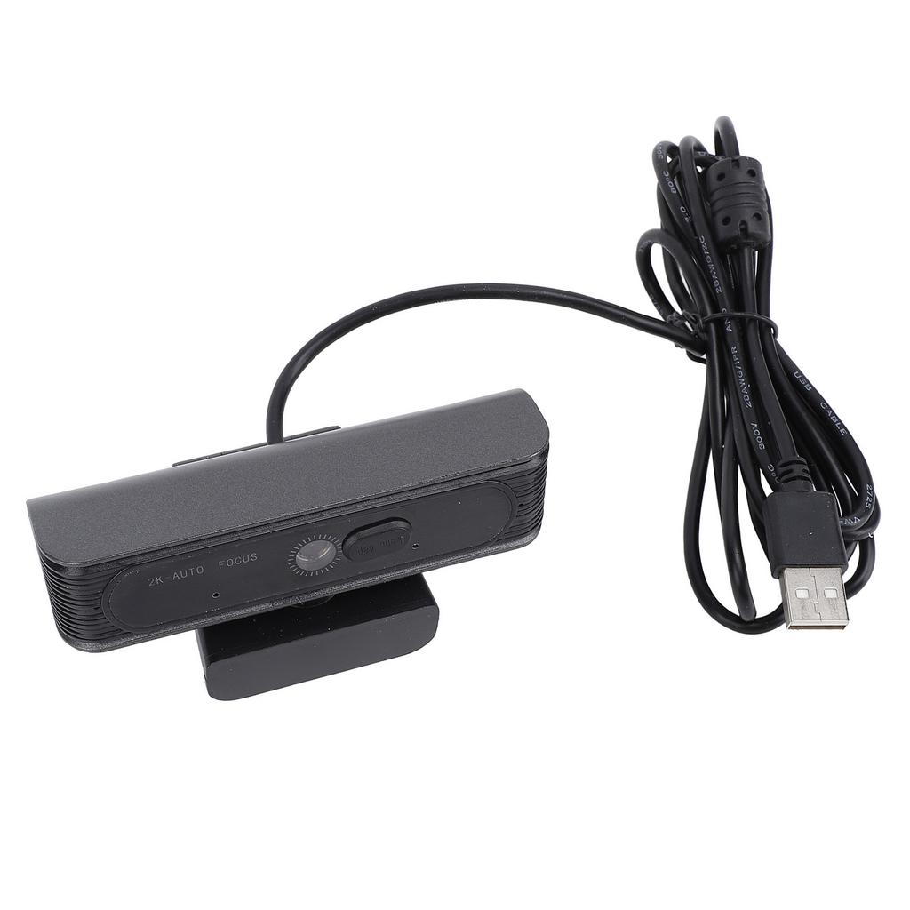 USB Webcam 2K HD Auto Focus Clear Computer Web Camera with Noise Cancelling Microphone for Conferenc