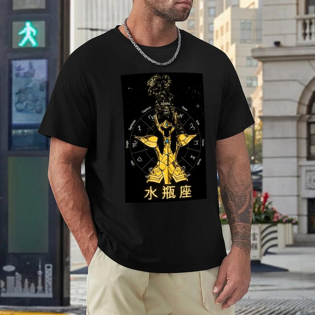 Aquarius Twelve Constellation (15) T-shirt Round Neck Sports Top Tee Premium Home Graphic USA Size