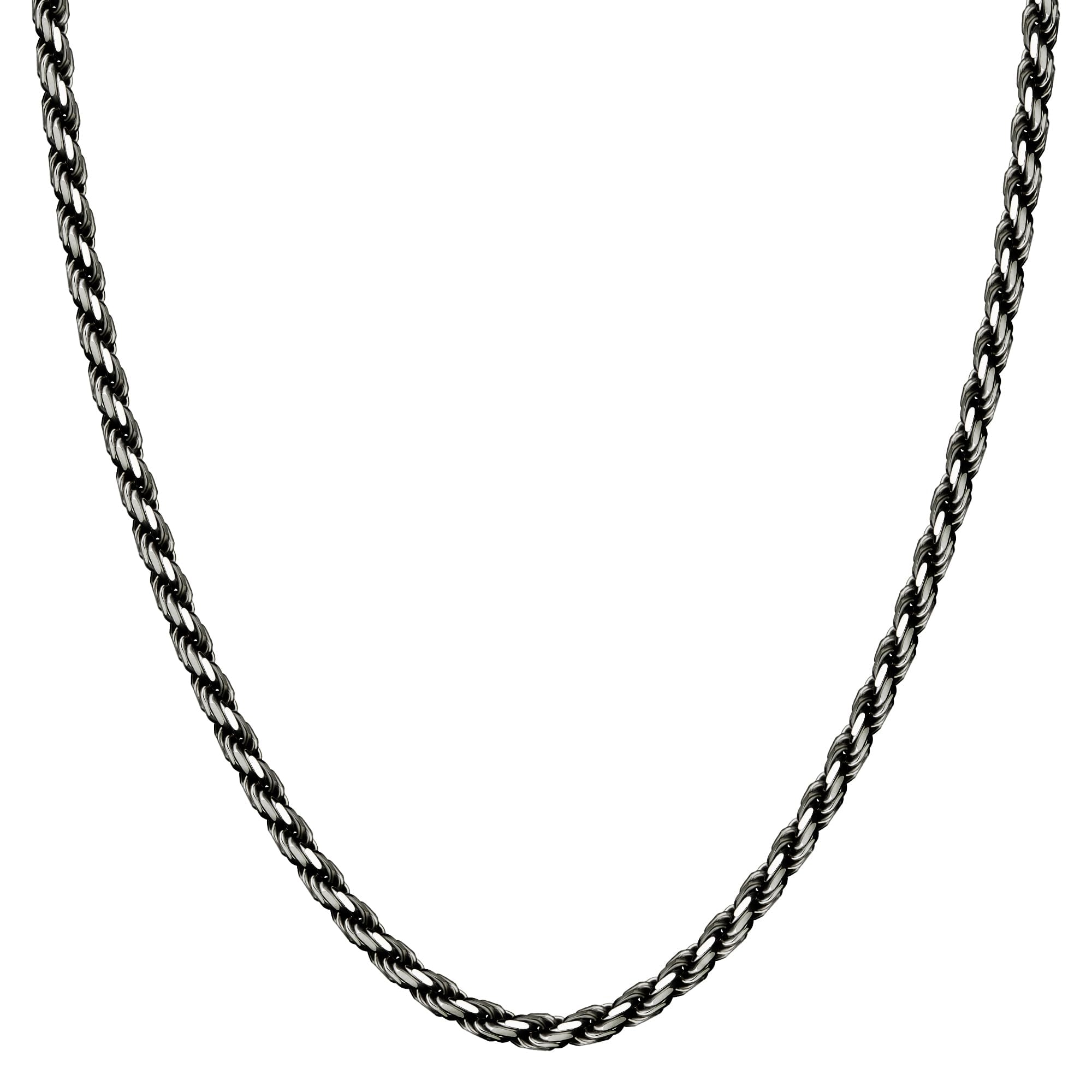 

[Shinjuku Gin no Kura] Smoked Cut French Rope Chain, Length 40-70cm (55cm), Width 2.6mm, Thin, Silver 925 Necklace Chain for Men, SV925, Chain Only