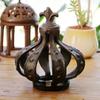 Cast Iron Crown Handicrafts for Courtyard Gardens European Style Retro Castle Circular Tower Ornaments Home Hotel Decoration