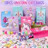 Winrayk 184Pcs Unicorn Party Favors Unicorn Birthday Party Supplies for Girls, Gift Bag Bookmark DIY Sticker Stamper Ring Sticker Slap Bracelet